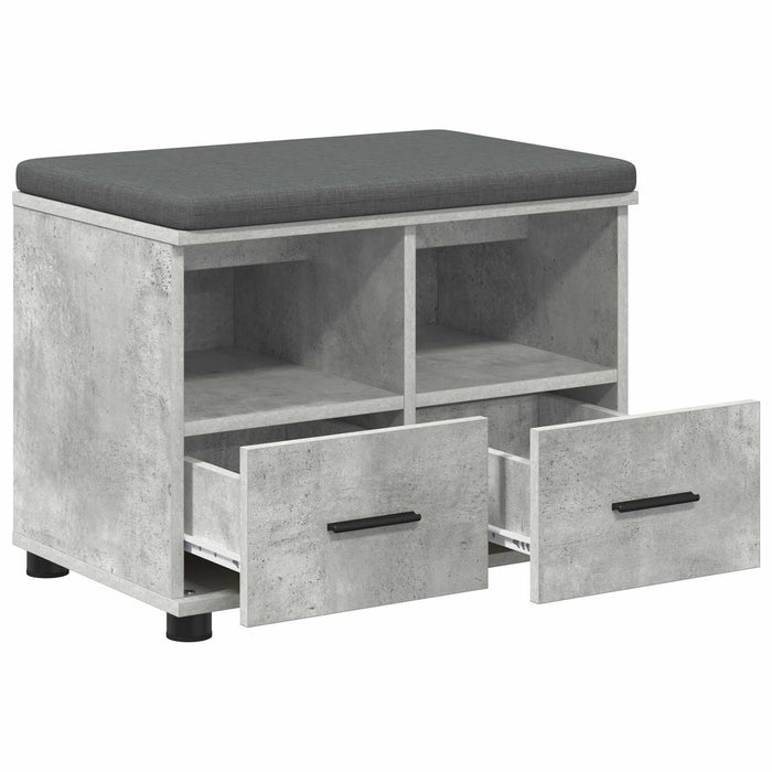 Bancă pentru hol cu pernă Gri din beton 60 x 38 x 46 cm - WALTI WALTI