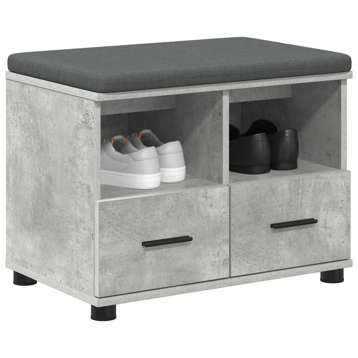 Bancă pentru hol cu pernă Gri din beton 60 x 38 x 46 cm - WALTI WALTI