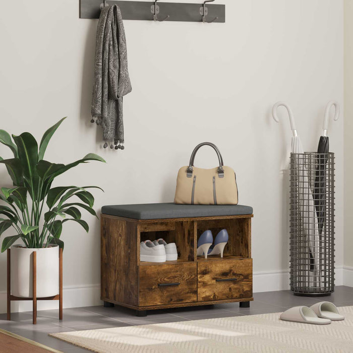 Bancă pentru hol cu pernă Stejar fumuriu 60 x 38 x 46 cm - WALTI WALTI