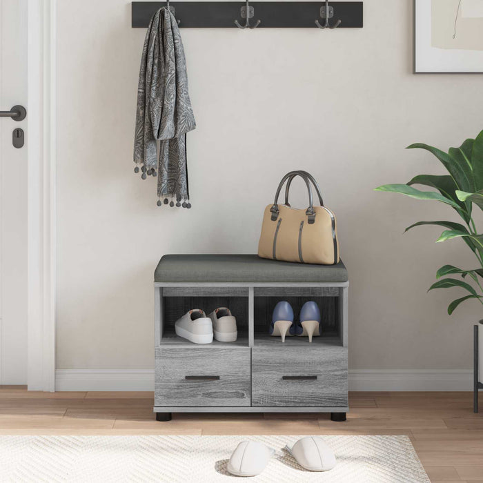 Bancă pentru hol cu pernă cu sertar Gri Sonoma 60 x 38 x 46 cm - WALTI WALTI
