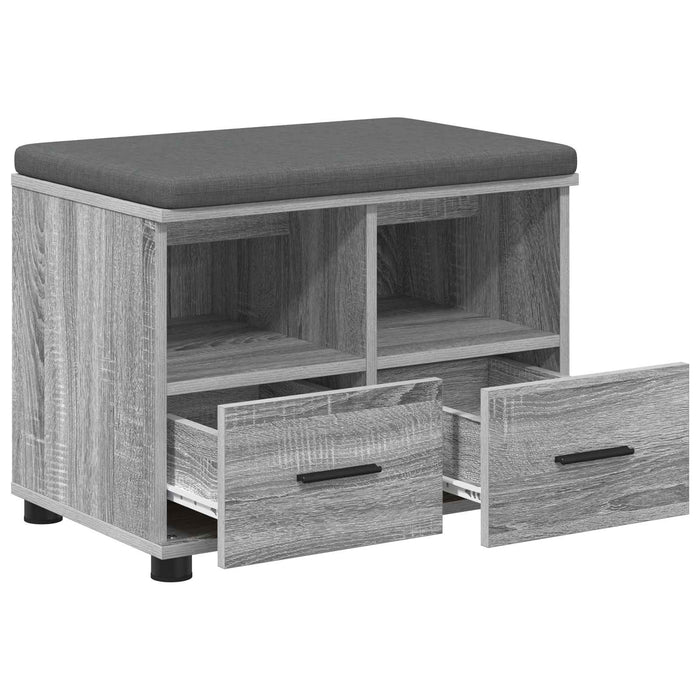 Bancă pentru hol cu pernă cu sertar Gri Sonoma 60 x 38 x 46 cm - WALTI WALTI