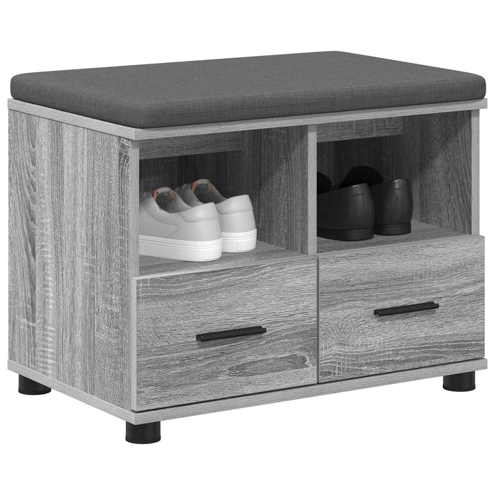 Bancă pentru hol cu pernă cu sertar Gri Sonoma 60 x 38 x 46 cm - WALTI WALTI