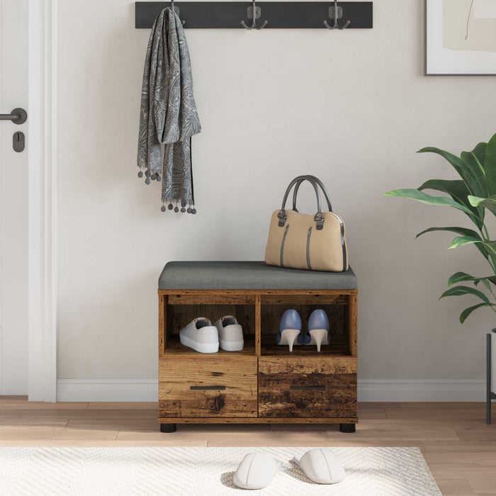 Bancă pentru hol cu pernă cu sertar Lemn vechi 60 x 38 x 46 cm - WALTI WALTI