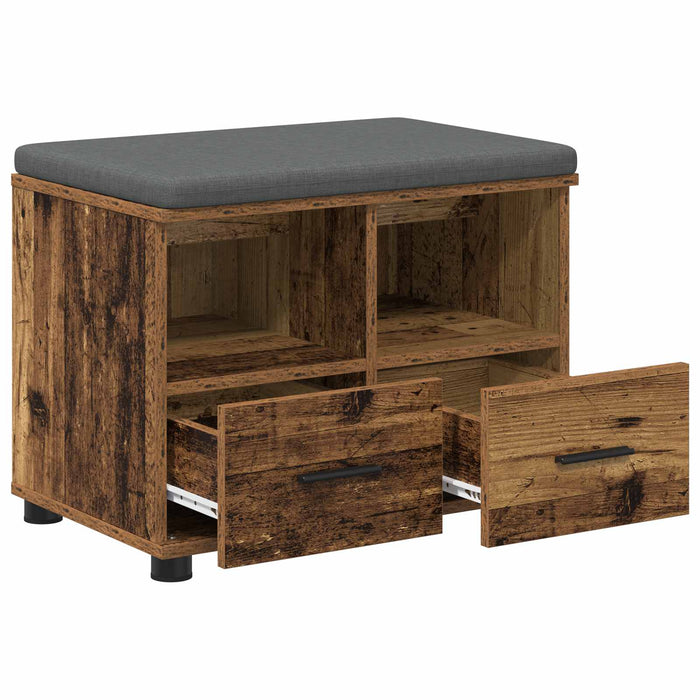 Bancă pentru hol cu pernă cu sertar Lemn vechi 60 x 38 x 46 cm - WALTI WALTI