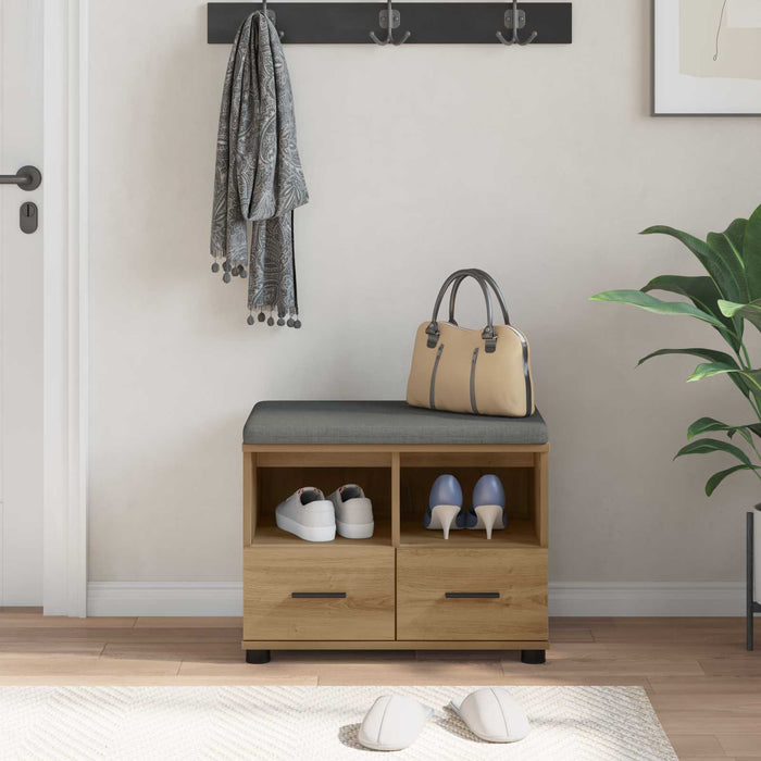 Bancă pentru hol cu pernă Stejar Artizanal 60 x 38 x 46 cm - WALTI WALTI