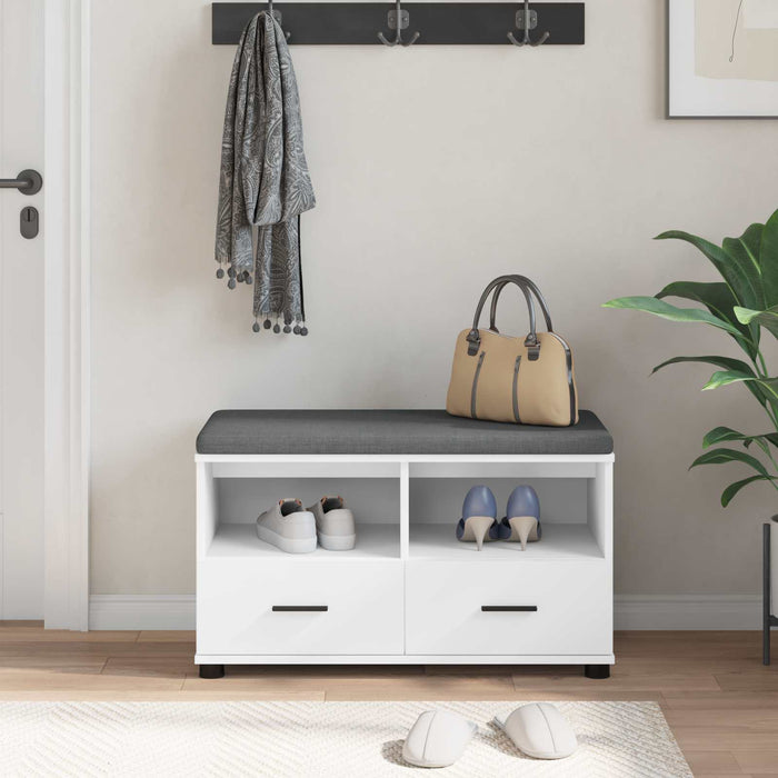 Bancă pentru hol cu pernă cu sertar Alb 80 x 38 x 46 cm - WALTI WALTI