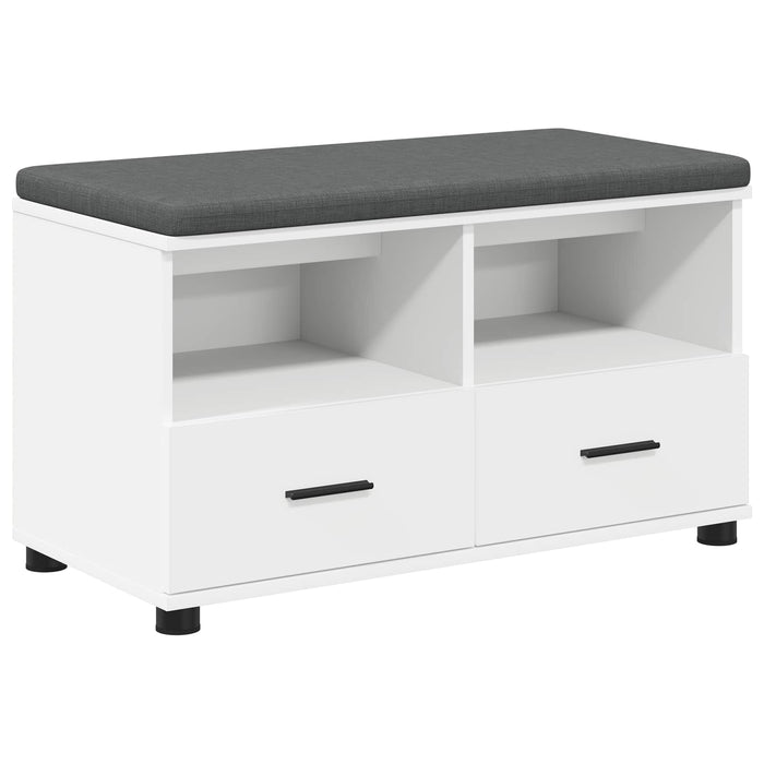 Bancă pentru hol cu pernă cu sertar Alb 80 x 38 x 46 cm - WALTI WALTI