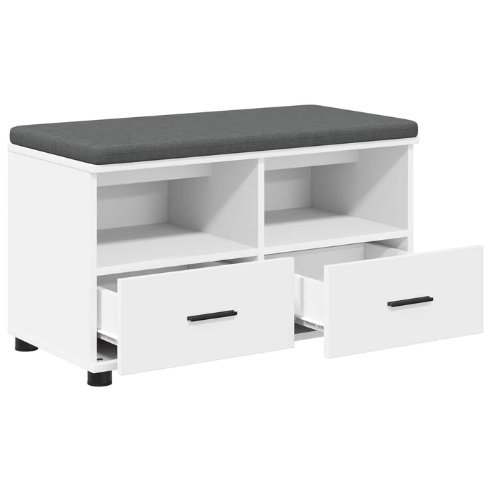 Bancă pentru hol cu pernă cu sertar Alb 80 x 38 x 46 cm - WALTI WALTI