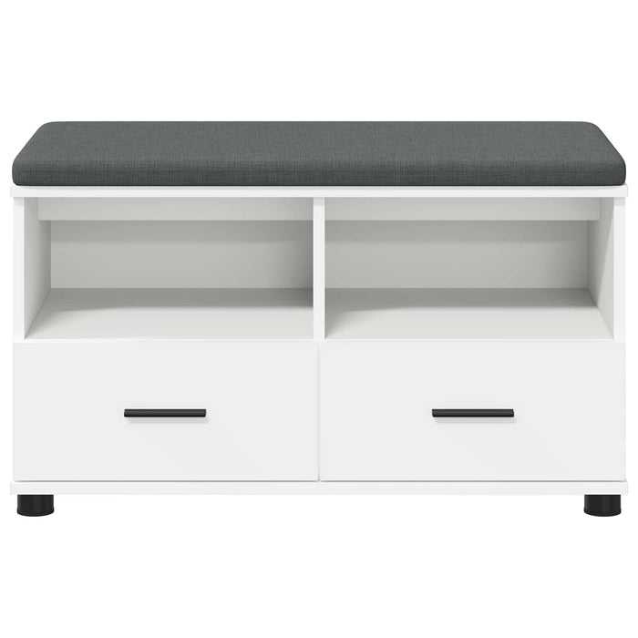 Bancă pentru hol cu pernă cu sertar Alb 80 x 38 x 46 cm - WALTI WALTI