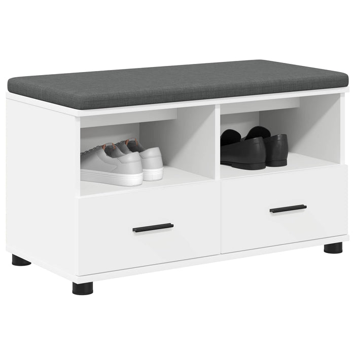 Bancă pentru hol cu pernă cu sertar Alb 80 x 38 x 46 cm - WALTI WALTI