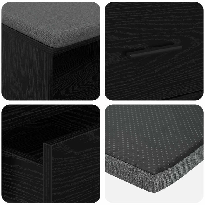 Bancă pentru hol cu pernă Stejar Negru 80 x 38 x 46 cm - WALTI WALTI
