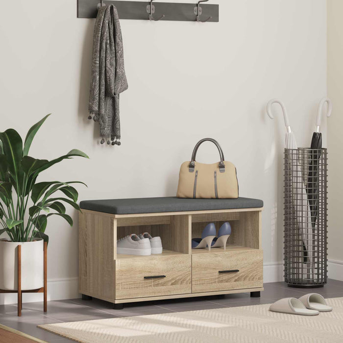 Bancă pentru hol cu pernă Stejar Sonoma 80 x 38 x 46 cm - WALTI WALTI