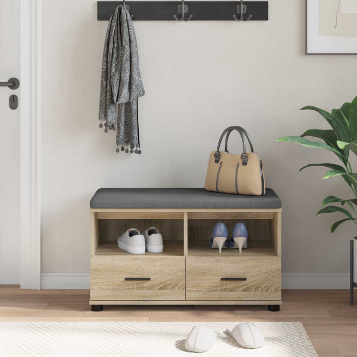 Bancă pentru hol cu pernă Stejar Sonoma 80 x 38 x 46 cm - WALTI WALTI