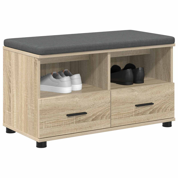 Bancă pentru hol cu pernă Stejar Sonoma 80 x 38 x 46 cm - WALTI WALTI