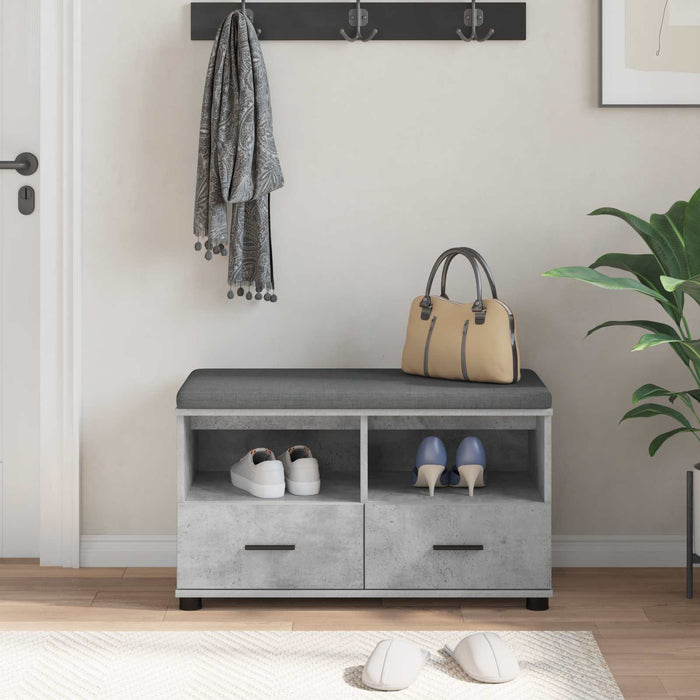Bancă pentru hol cu pernă Gri din beton 80 x 38 x 46 cm - WALTI WALTI