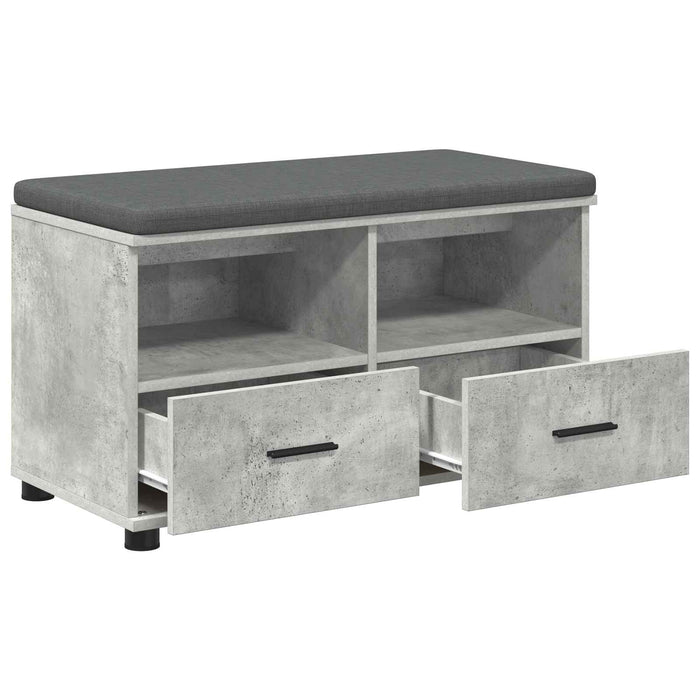 Bancă pentru hol cu pernă Gri din beton 80 x 38 x 46 cm - WALTI WALTI