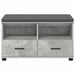 Bancă pentru hol cu pernă Gri din beton 80 x 38 x 46 cm - WALTI WALTI