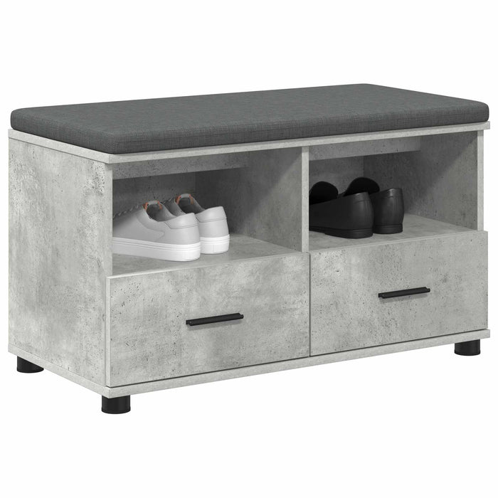 Bancă pentru hol cu pernă Gri din beton 80 x 38 x 46 cm - WALTI WALTI