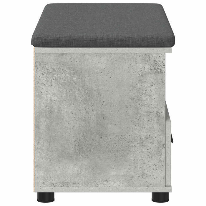 Bancă pentru hol cu pernă Gri din beton 80 x 38 x 46 cm - WALTI WALTI