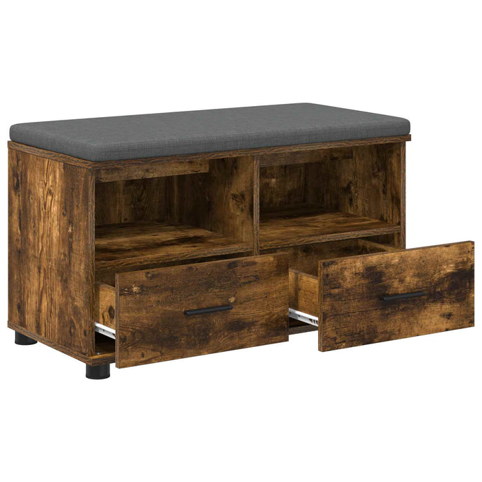 Bancă pentru hol cu pernă Stejar fumuriu 80 x 38 x 46 cm - WALTI WALTI
