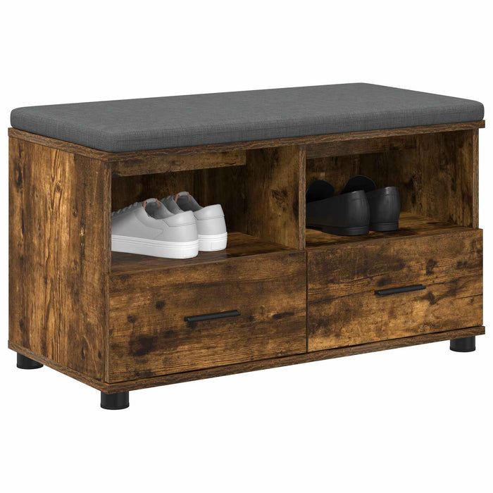 Bancă pentru hol cu pernă Stejar fumuriu 80 x 38 x 46 cm - WALTI WALTI