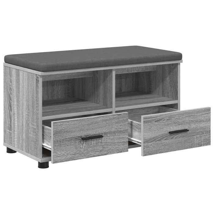 Bancă pentru hol cu pernă cu sertar Gri Sonoma 80 x 38 x 46 cm - WALTI WALTI