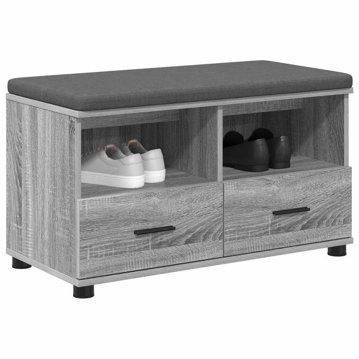 Bancă pentru hol cu pernă cu sertar Gri Sonoma 80 x 38 x 46 cm - WALTI WALTI