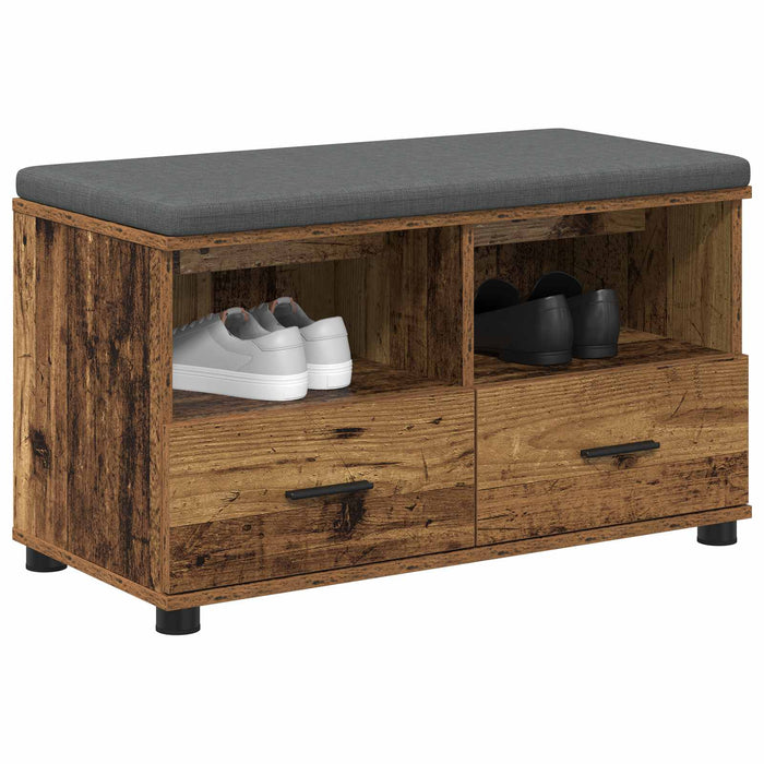 Bancă pentru hol cu pernă cu sertar Lemn vechi 80 x 38 x 46 cm - WALTI WALTI
