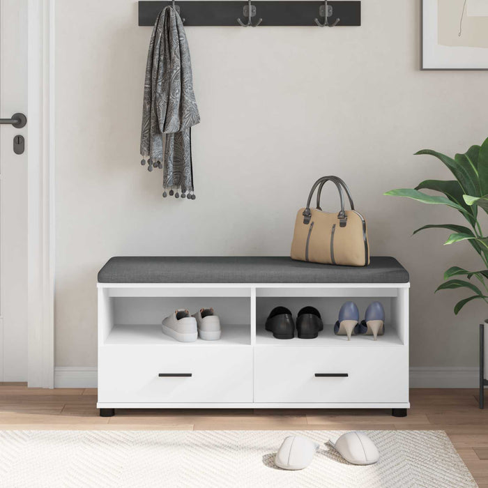 Bancă pentru hol cu pernă cu sertar Alb 100 x 38 x 46 cm - WALTI WALTI