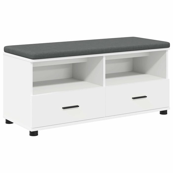 Bancă pentru hol cu pernă cu sertar Alb 100 x 38 x 46 cm - WALTI WALTI