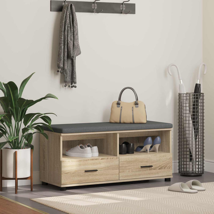 Bancă pentru hol cu pernă Stejar Sonoma 100 x 38 x 46 cm - WALTI WALTI