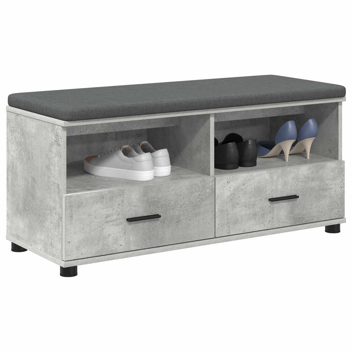 Bancă pentru hol cu pernă Gri din beton 100 x 38 x 46 cm - WALTI WALTI