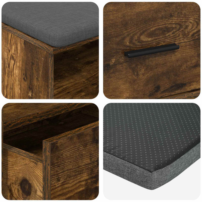 Bancă pentru hol cu pernă Stejar fumuriu 100 x 38 x 46 cm - WALTI WALTI