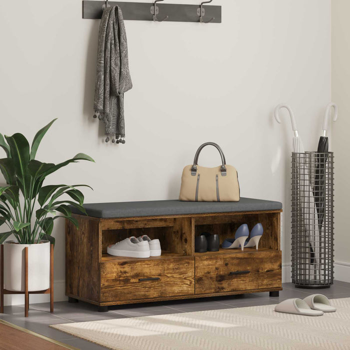 Bancă pentru hol cu pernă Stejar fumuriu 100 x 38 x 46 cm - WALTI WALTI