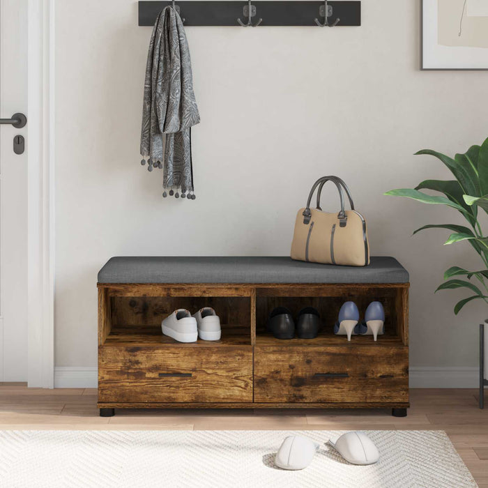 Bancă pentru hol cu pernă Stejar fumuriu 100 x 38 x 46 cm - WALTI WALTI
