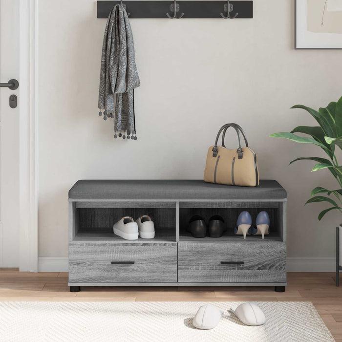 Bancă pentru hol cu pernă cu sertar Gri Sonoma 100 x 38 x 46 cm - WALTI WALTI