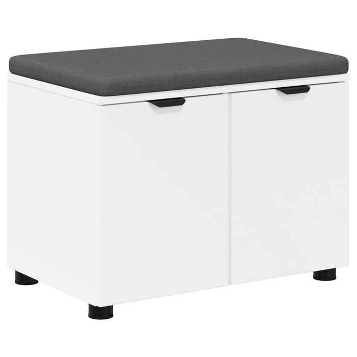 Bancă pentru hol cu pernă cu raft cu ușă Alb 60 x 38 x 46 cm WALTI