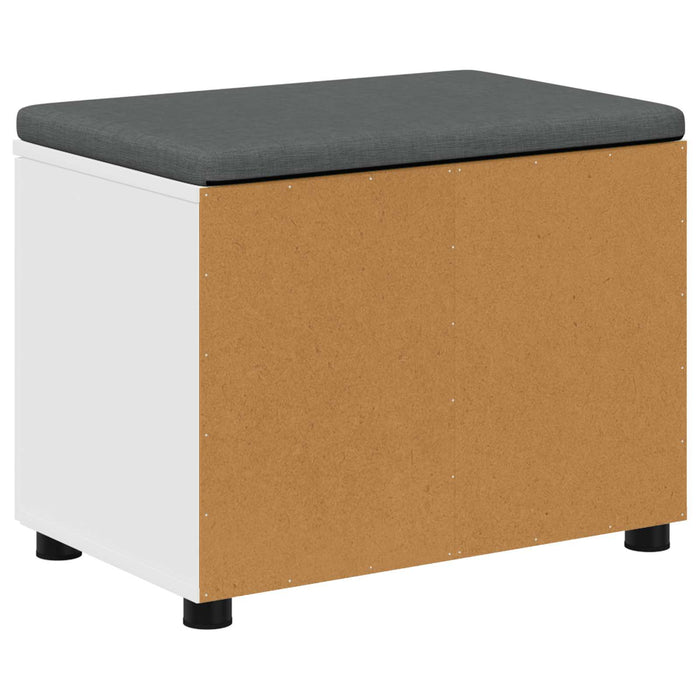 Bancă pentru hol cu pernă cu raft cu ușă Alb 60 x 38 x 46 cm WALTI