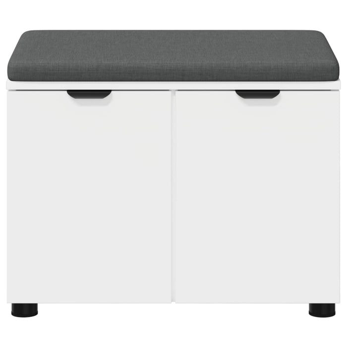 Bancă pentru hol cu pernă cu raft cu ușă Alb 60 x 38 x 46 cm WALTI