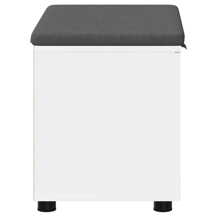 Bancă pentru hol cu pernă cu raft cu ușă Alb 60 x 38 x 46 cm WALTI