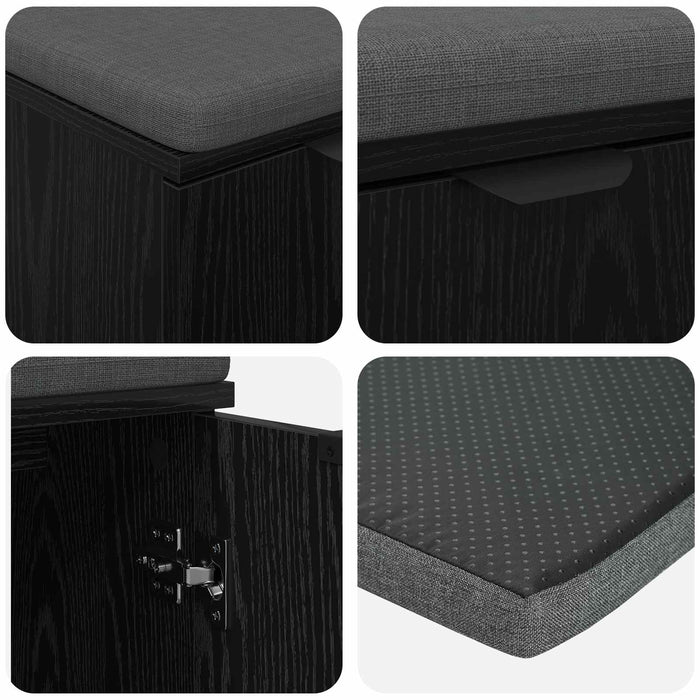 Bancă pentru hol cu pernă cu raft Stejar Negru 60 x 38 x 46 cm - WALTI WALTI