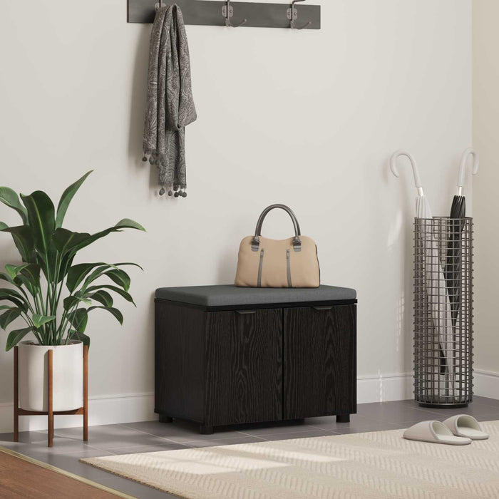 Bancă pentru hol cu pernă cu raft Stejar Negru 60 x 38 x 46 cm - WALTI WALTI