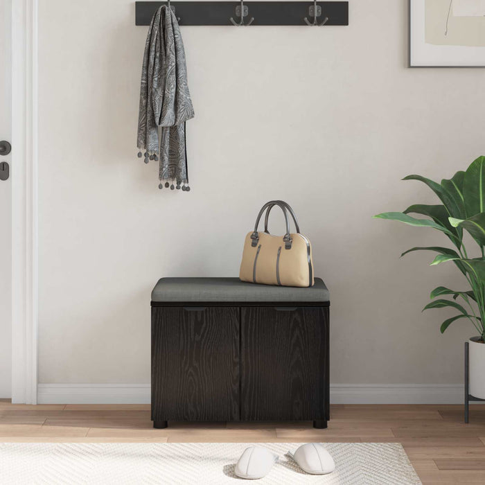 Bancă pentru hol cu pernă cu raft Stejar Negru 60 x 38 x 46 cm - WALTI WALTI