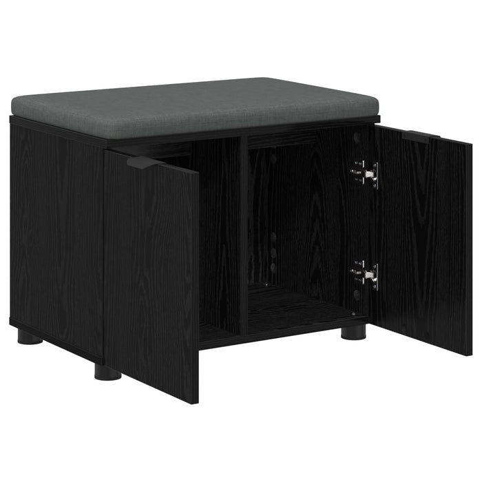 Bancă pentru hol cu pernă cu raft Stejar Negru 60 x 38 x 46 cm - WALTI WALTI