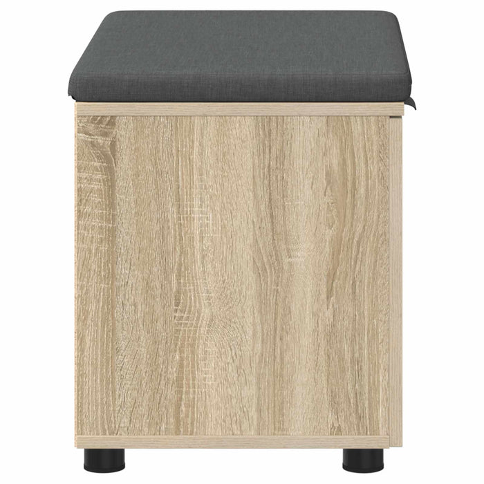 Bancă pentru hol cu pernă cu raft Stejar Sonoma 60 x 38 x 46 cm WALTI