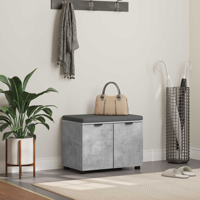 Bancă pentru hol cu pernă cu raft Gri Beton 60 x 38 x 46 cm - WALTI WALTI