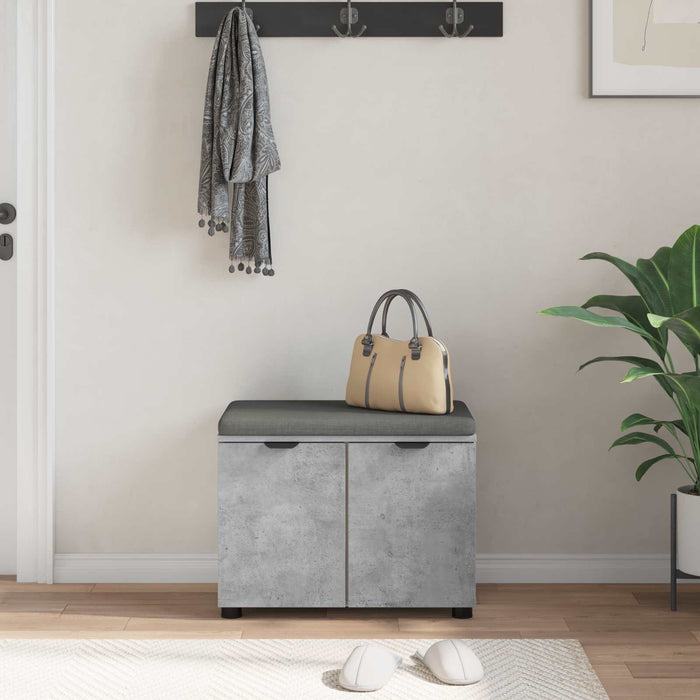Bancă pentru hol cu pernă cu raft Gri Beton 60 x 38 x 46 cm - WALTI WALTI