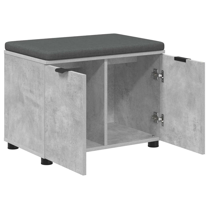 Bancă pentru hol cu pernă cu raft Gri Beton 60 x 38 x 46 cm - WALTI WALTI