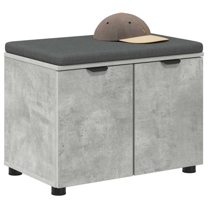 Bancă pentru hol cu pernă cu raft Gri Beton 60 x 38 x 46 cm - WALTI WALTI