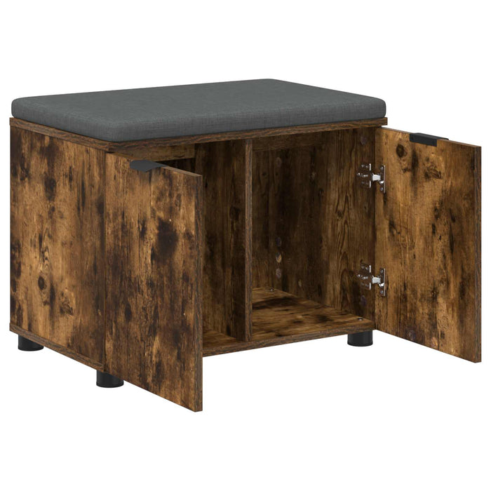 Bancă pentru hol cu pernă cu raft Stejar Afumat 60 x 38 x 46 cm - WALTI WALTI